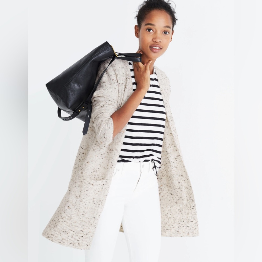 Madewell Cardigan Sweater Donegal Kent Snow XS